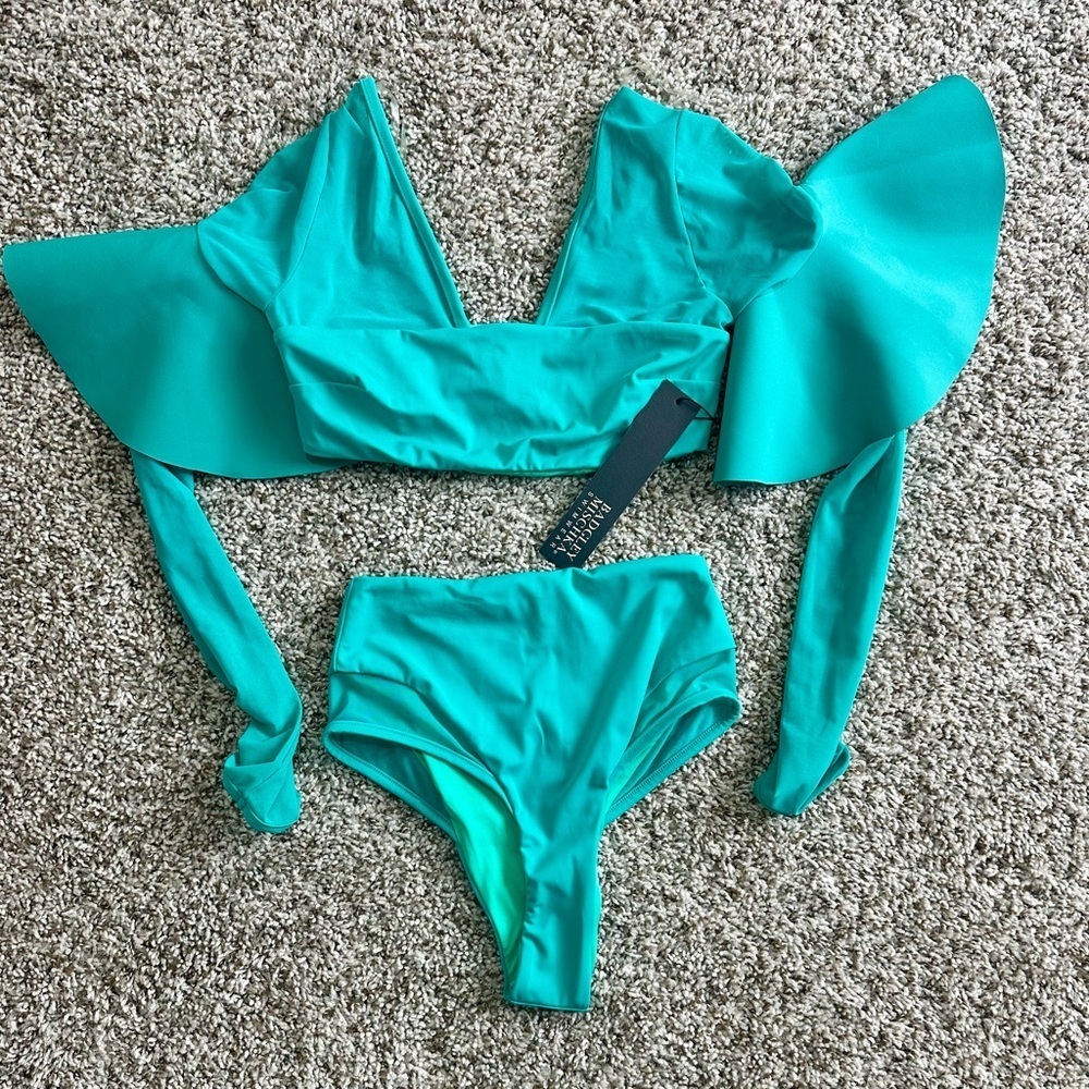 Badgley Mischka Two piece Bikini Swimwear Set in Teal